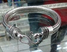 Bracelet Plat le Bain Argent Indien 97 Gr 21 22 CM Queue De Souris Snake