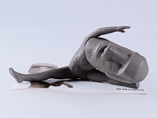 Stretching moai mascot figure - moai,