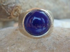 Bague En Argent Plaqué Or Blanc 14K En Lapis Lazuli Naturel Pour Homme #996