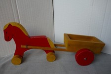Jouet en bois ancien : Cheval