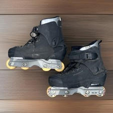 Salomon STS Aggressive Inline skates JUNIOR Sz 7 25CM Black Silver Roller Blades