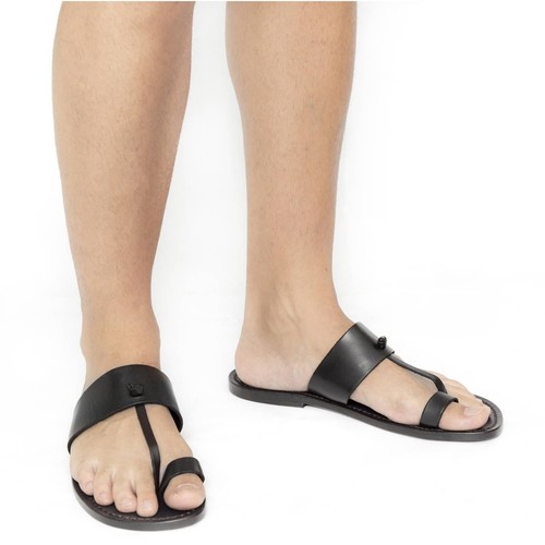 Sandals tong cuir homme - , noir