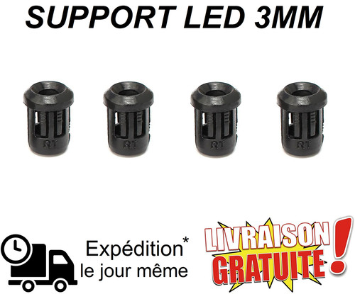 Lot porte led 3mm - porte-led, noir