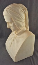 Vincenzo VELA "Bust of DANTE ALIGHIERI" - Marble or Alabaster 30 cm 8.6 kg