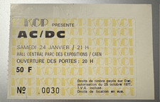 ACDC  Back in Black Tour 1981 Rare Original Ticket  concert de CAEN France