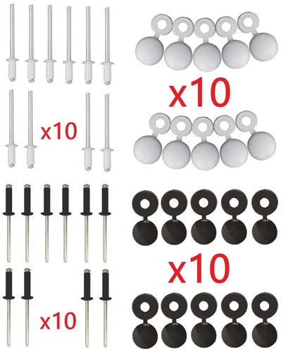 Lot rivet cache noir - 10, +