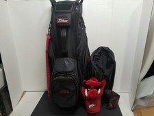 TITLEIST Arkansas Razorbacks 14-Way NYLON Golf Bag - WOO PIG!! w/HEAD COVERS