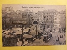Trieste - Piazza Carlo Goldoni - Tram - Market.