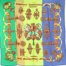 Auth HERMES FERRONNERIE Scarf Multicolor Silk - e60066a