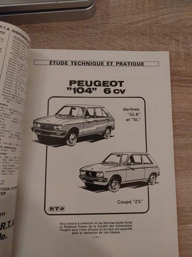 Revue technique peugeot 104 - technique,