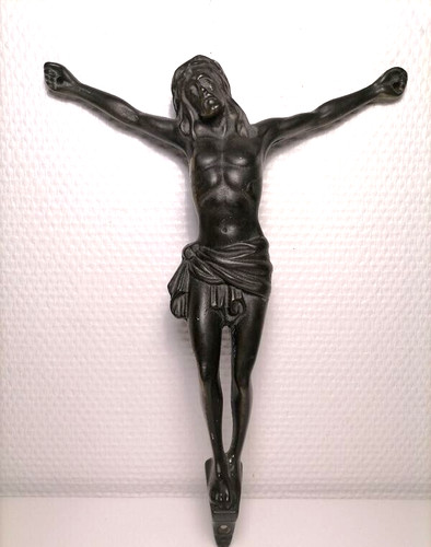 Crucifix bronze signé - en,