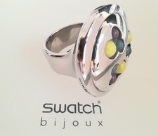 Swatch Bijoux : Anneau " Springway " (JRD017) Inox/Silicone Neuf / Rare