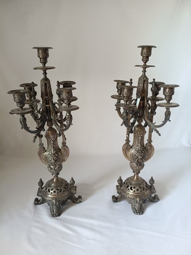 Paire chandeliers métal - paire, de