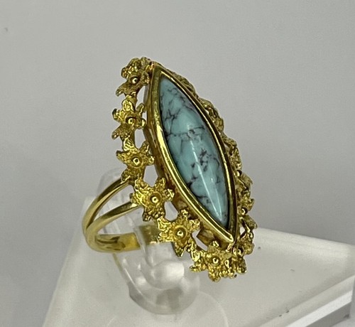 Bague marquise jaune 18 - bague,