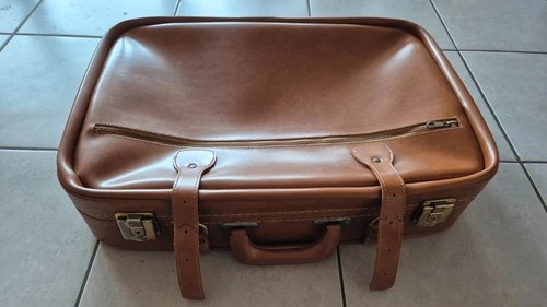 Valise rigide vintage marron
