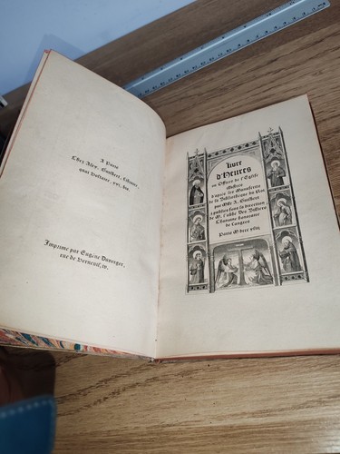 Rare ancien livre heures - le,