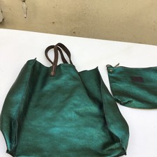Sac cuir et sa pochette vert
