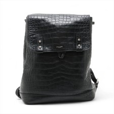 Saint Laurent Paris Sac de Jour Supru Mock Croc Backpack Black 480585