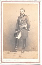 Photo CDV hunting man Parisian nobility with his horn 1865 Barenne