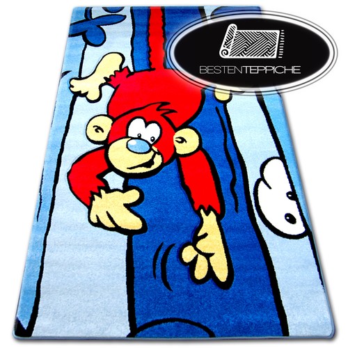 Tapis enfant bleu rectangle - bleu,