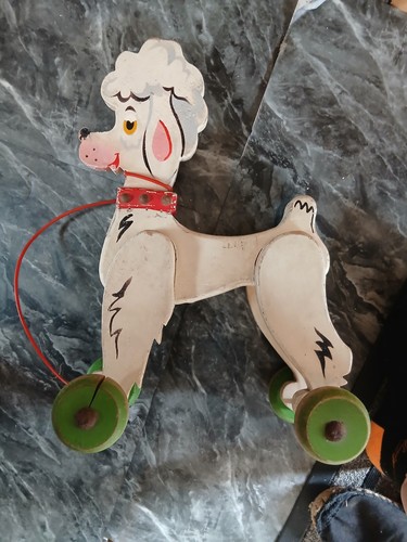 Jouet tracter bois chien - à,