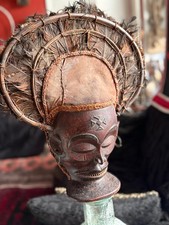 Superbe masque Tchokwe Cihongo. finement  sculpté - Africain African Art Tribal