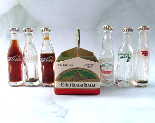 Miniature glass soda pop beer - soda,
