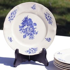 Set of 6 Boch Frères La Louvière Rhodia Model Dessert Plates (2 + 4)