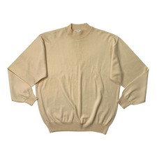 Vintage Fenzi Sweater Mens 54 Cream Extra Fine Merino Wool Knit Pullover Mock