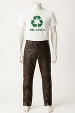 Jean en cuir marron pour homme taille 46 environ W30 L32 pantalon en cuir à l...