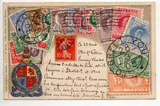 TIMBRES gaufrés sur cartes Embossed stamps on card ANGLETERRE ROYAUME UNI GREAT