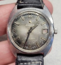 Used Enicar Star Jewels Manual Winding Swiss Made Mechanical Men's Watch. As Is 