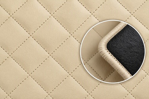 Beige cuir artificiel tapis - beige,