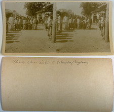 India, Colombo, Ceylan, élèves d'une école Vintage stereo card,  Tirage c