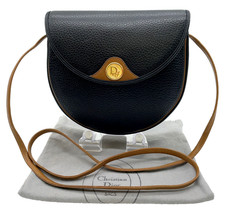 Authentic Christian Dior Leather Black Pochette Shoulder Bag W/Dustbag NS100410