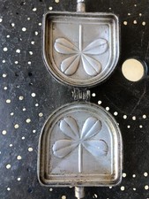 anciens fer à gaufres croque monsieur trèfle aluminium