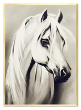 Cheval - 53x73cm - Peinture À L'Huile Handgemalt Toile avec Cadre Déco G106354