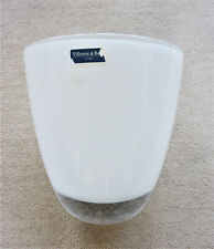 NEUF ! IMPORTANT VASE VILLEROY & BOSCH EN VERRE ÉPAIS TRANSPARENT ET BLANC