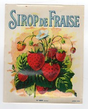 old label strawberry syrup - Paris /TE5575