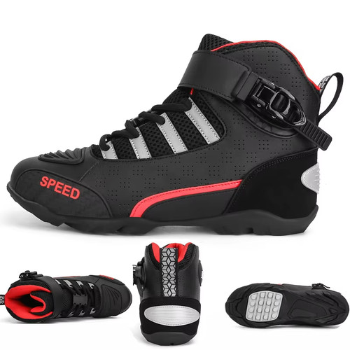 Bottes moto cuir - bottes, respirantes