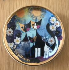Goebel Katzenfamilie Pin Dish 9.5cm by Rosina Wachtmeister Daisies 4 Cats