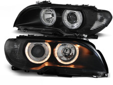 Paire de phares BMW serie 3 E46 Coupe 03-06 angel eyes noir