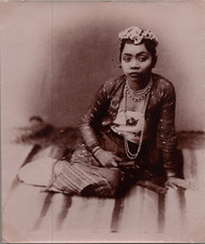 Burma, Burmese woman, vintage print, circa 1880 vintage print albumen print