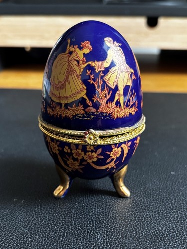 Oeuf porcelaine bleu - oeuf, lisère