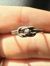 Ancienne Bague En Argent Massif 925 Jonc Alliance Anneaux Créateur noeud 
