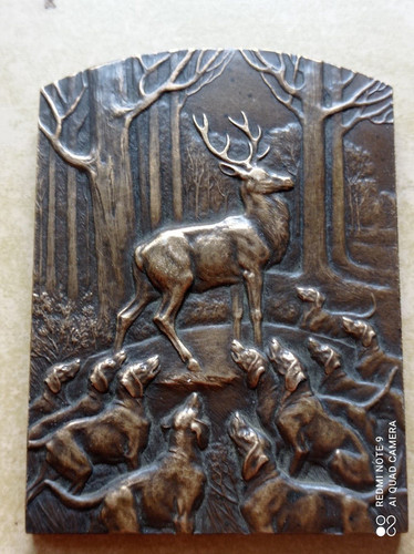 Bas relief bronze - , à