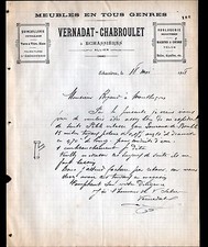 ECHASSIERES (03) HARDWARE TOOLS FURNITURE "VERNADAT & CHABROULET" in 1908