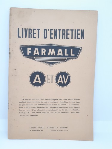 Ancien livret entretien - ancien, d'entretien