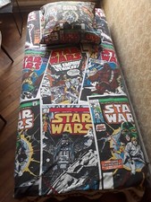 Vintage STAR WARS DUVET COVER + PILLOWCASE Bed Set Toy Figurine