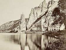 BELGIUM Dinant Le Rocher Bayard c1880 Photo Stereo Vintage Albumin